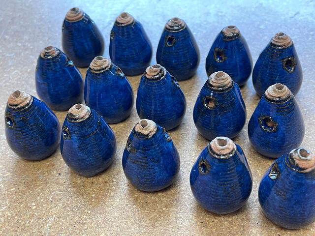 Ceramic teardrop beads