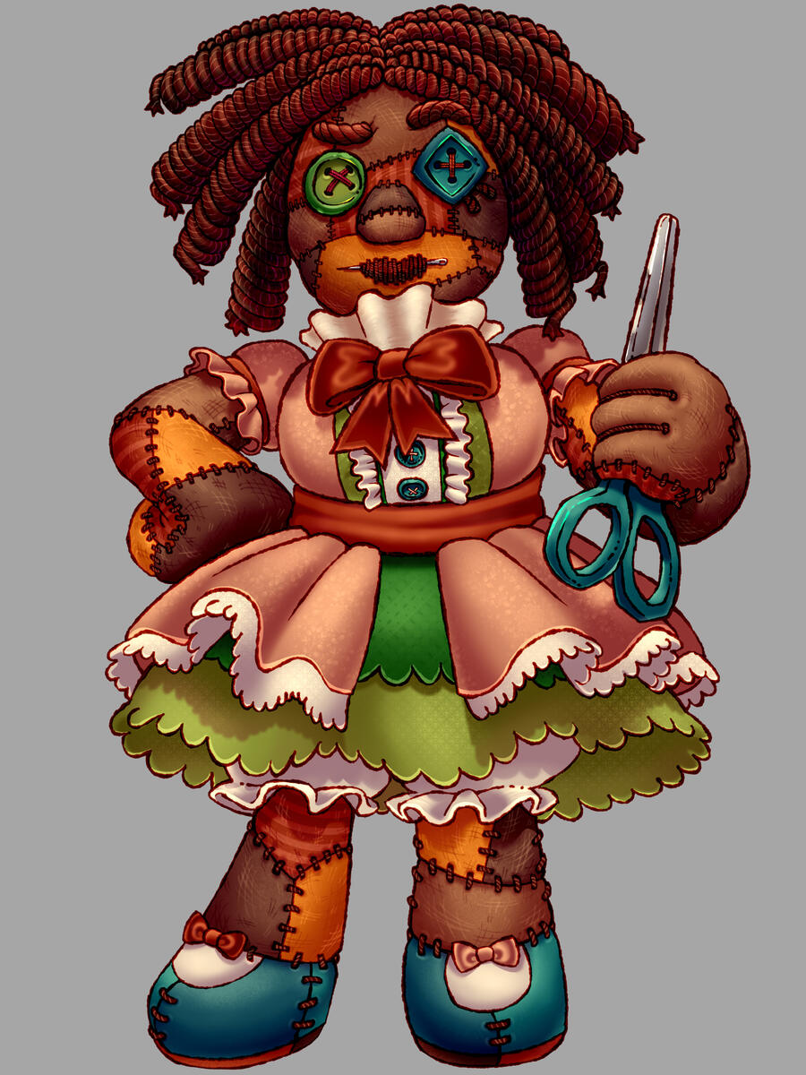 Individual close-up of Patchwork Girl.