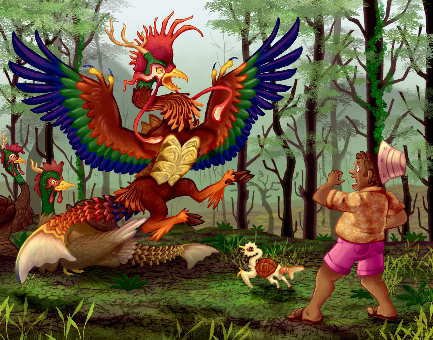 Final illustration for "Disturbing the Fenghuangs."