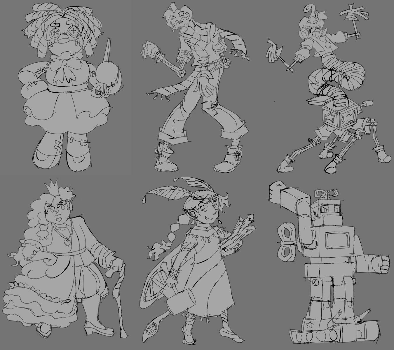 Brainstorming sketches.